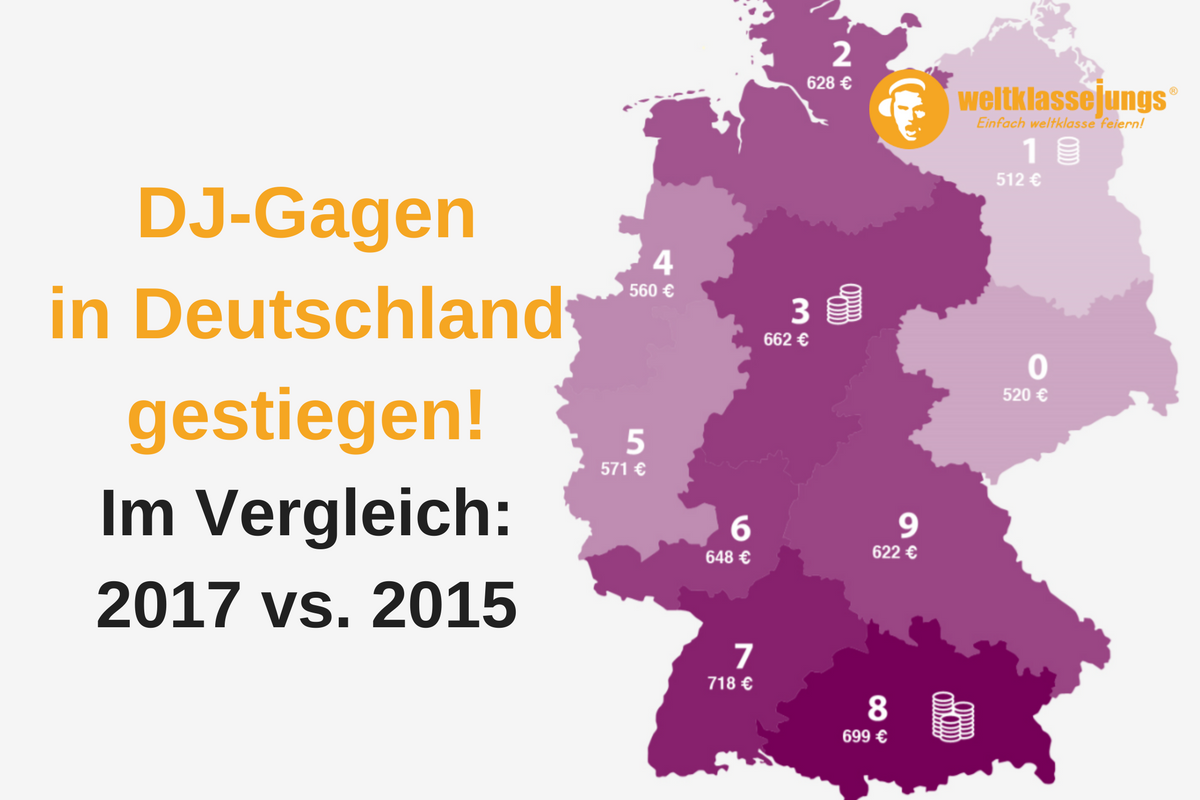 DJ-Gagen in Deutschland steigen: Vergleich 2017 vs. 2015 + Infografik